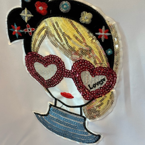 Fabulous Crystal Beaded Oversized Asymmetrical Top - Picture 12 of 14